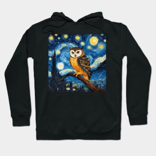 Night owl painting starry night Van Gogh  style Hoodie